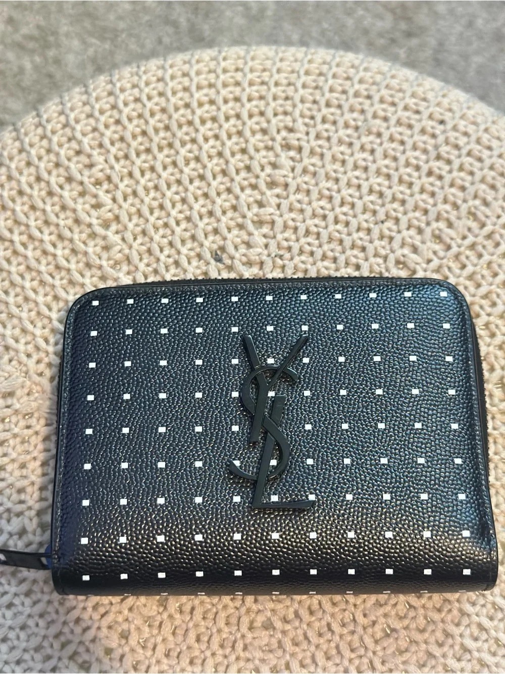 Authentic Saint Laurent Polka Dot Cassandre Matelasse Leather
Wallet - Picture 3 of 7